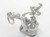 Skull with not one but two cutlasses sterling silver charm .925 alternate view