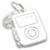 MP3 music player 2D sterling silver charm .925 Players charms