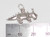 Chupacabra sterling silver charm .925 Chupacabras legendary charms size example