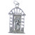 Door with Wreath sterling silver charm .925 x 1 Doors charms