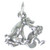 Dog licking boys face sterling silver charm .925 x 1 Dogs charms