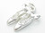 Ballet shoes with bow sterling silver charm .925 Ballerinas charms side view