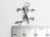 Skis with poles sterling silver charm .925 Ski Skiing charms detail