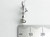 Skis with poles sterling silver charm .925 x 1 Ski Skiing charms size example