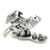 Old woman who lived in a shoe sterling silver charm .925 Rhymes side view