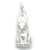 Rabbit 2D sterling silver charm .925 x 1 Easter Bunnies Rabbits charms