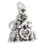 Two Elephants in Love 2D sterling silver charm .925 x 1 Love charms