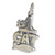 Number 1 Cat with fish sterling silver charm .925 Cats charms
