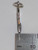 Number 1 Cat with fish sterling silver charm .925 Cats charms side view