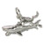 Diver With Shark sterling silver charm .925 x 1 Diving sharks charms