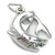 Great White Shark 2D sterling silver charm .925 x 1 Sharks charms