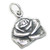 Rose 2D sterling silver charm .925 Roses Flowers charms