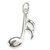 Sixteenth Note sterling silver charm .925 x 1 Music Notes charms