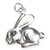 Rabbit 2D sterling silver charm .925 Easter Bunnies Rabbits charms A1