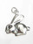 Rabbit 2D sterling silver charm .925 Easter Bunnies Rabbits charms A1 additional view