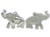 Elephant 2D sterling silver charm .925 Elephants charms additional view