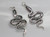 Snake 2D sterling silver charm pendant .925 Snakes charms - Pendants extra view