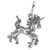 Unicorn sterling silver charm pendant 2D .925 x 1 Unicorns J