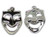 Drama Mask Happy Face sterling silver charm .925 x1 Comedy Acting charms image 6