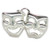 Theatre Masks sterling silver charm .925 x 1 Theater Drama Masks charms