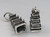 Pagoda sterling silver charm .925 Pagodas Tower Charms alternate view