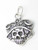 Shield with Skull Katrina sterling silver charm .925 Skulls charms side view