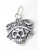 Shield with Skull Katrina sterling silver charm .925 x 1 Skulls charms image 6