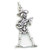 Skeleton with Guitar sterling silver charm .925 x 1 Skeletons charms