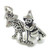 Little Red Riding Hood and WOLF sterling silver charm .925 x 1