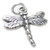 Dragonfly sterling silver charm .925 Dragon Fly charms A1