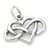 Infinity entiwned with Love heart sterling silver charm .925