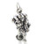 Wounded soldier carried by Hero sterling silver charm .925 x 1 Battle
