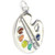 Artist Palette sterling silver charm .925 x 1 Painting charms