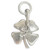 Four leaf clover sterling silver charm pendant .925 Lucky charms