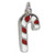 Candy Cane sterling silver charm .925 x 1 Sweets and Candies charms