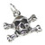 Skull and Crossbones sterling silver charm .925 x 1 Pirates charms A1