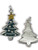 Christmas Tree sterling silver charm .925 x 1 Xmas trees charms C