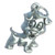 Puppy dog 2D sterling silver charm .925 Doggy Pup Dogs charms