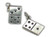 Domino sterling silver charm double sided .925 x 1 Dominoes game charms image 6