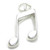 Music note sterling silver charm - pendant .925 x 1 musical notes charms