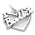 I Love Ballet heart sterling silver charm .925 Ballerina charms