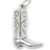 Boot 2D sterling silver charm .925 x 1 boots shoes charms