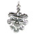 Green Man - Leaf with Face Deity sterling silver charm .925 x 1