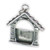 Dog house Kennel Photo Holder sterling silver charm .925