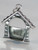 Dog house Kennel Photo Holder sterling silver charm .925 side view
