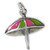 Umbrella sterling silver charm Flat .925 x 1 Weather charms
