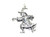 LARGE Witch sterling silver charm pendant .925 Witches Halloween additional view