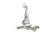 Cheerleader doing splits sterling silver charm .925 Cheer Leader detail