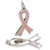 Hope ribbon sterling silver charm pendant .925 x 1 Ribbons charms