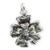 Flower with drop loop silver charm pendant Flowers charms